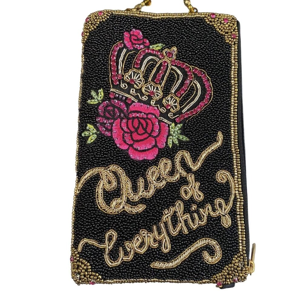 MARY FRANCES Queen Of Everything Beaded Crossbody Handbag Chain Strap bag